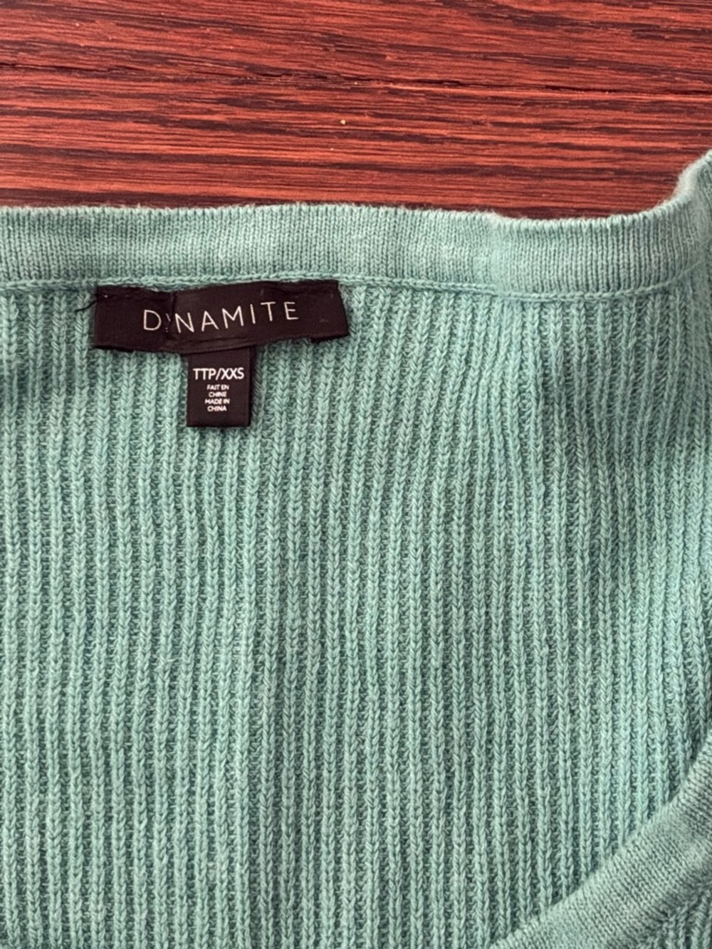 Dynamite Teal Ribbed Cropped Button Cardigan - Picture 4 of 4